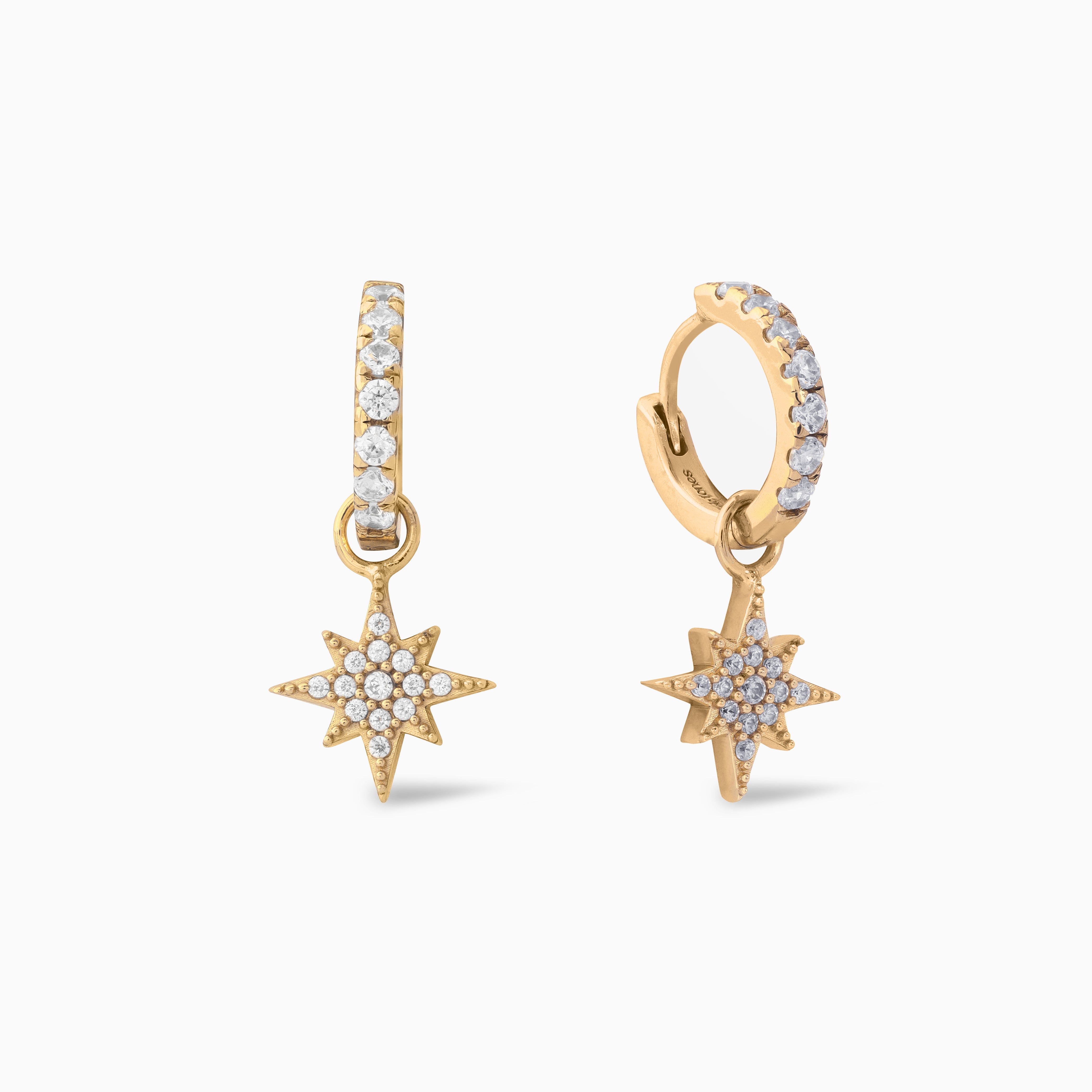 #charms_Pave Hoops + Star