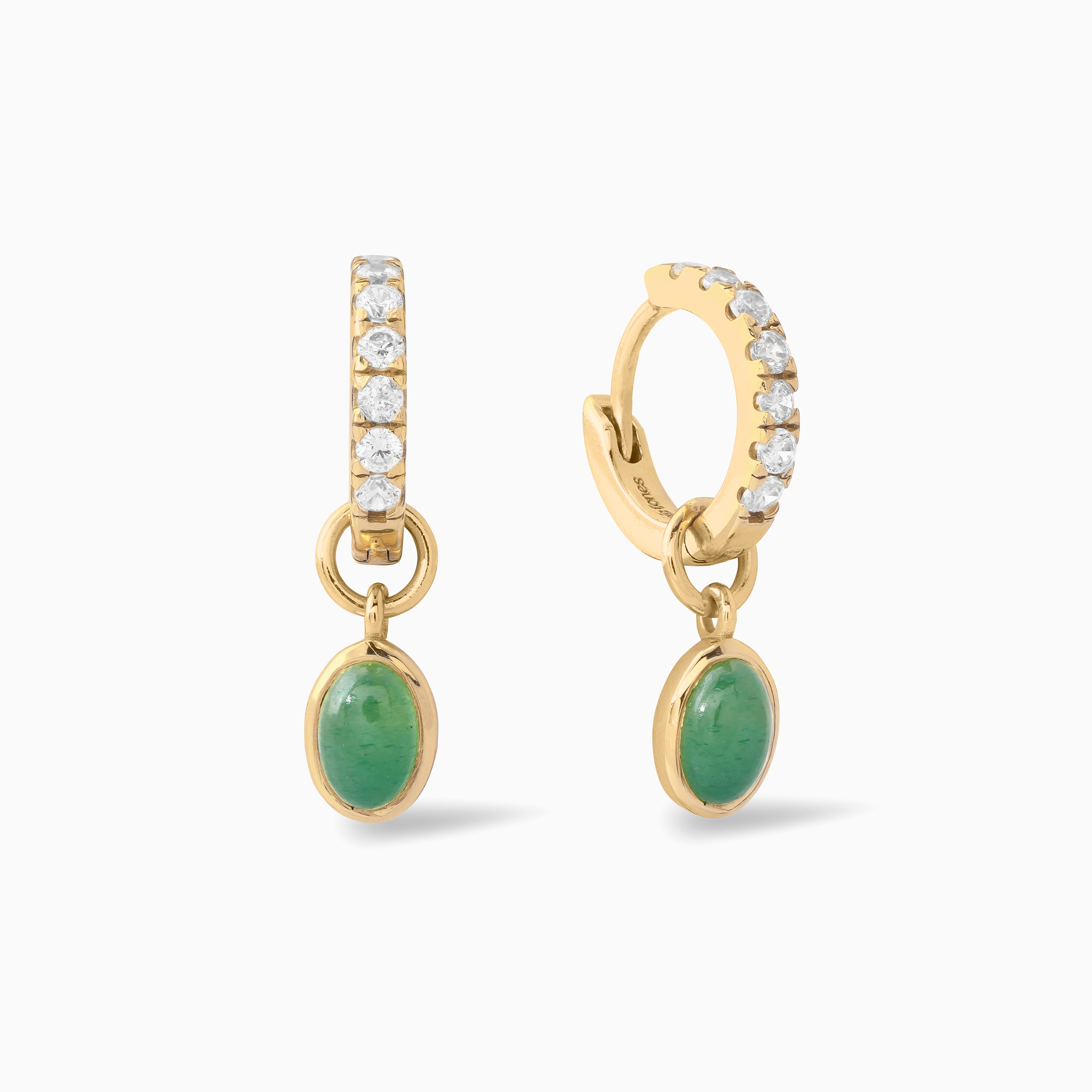 #charms_Pave Hoops + Aventurine