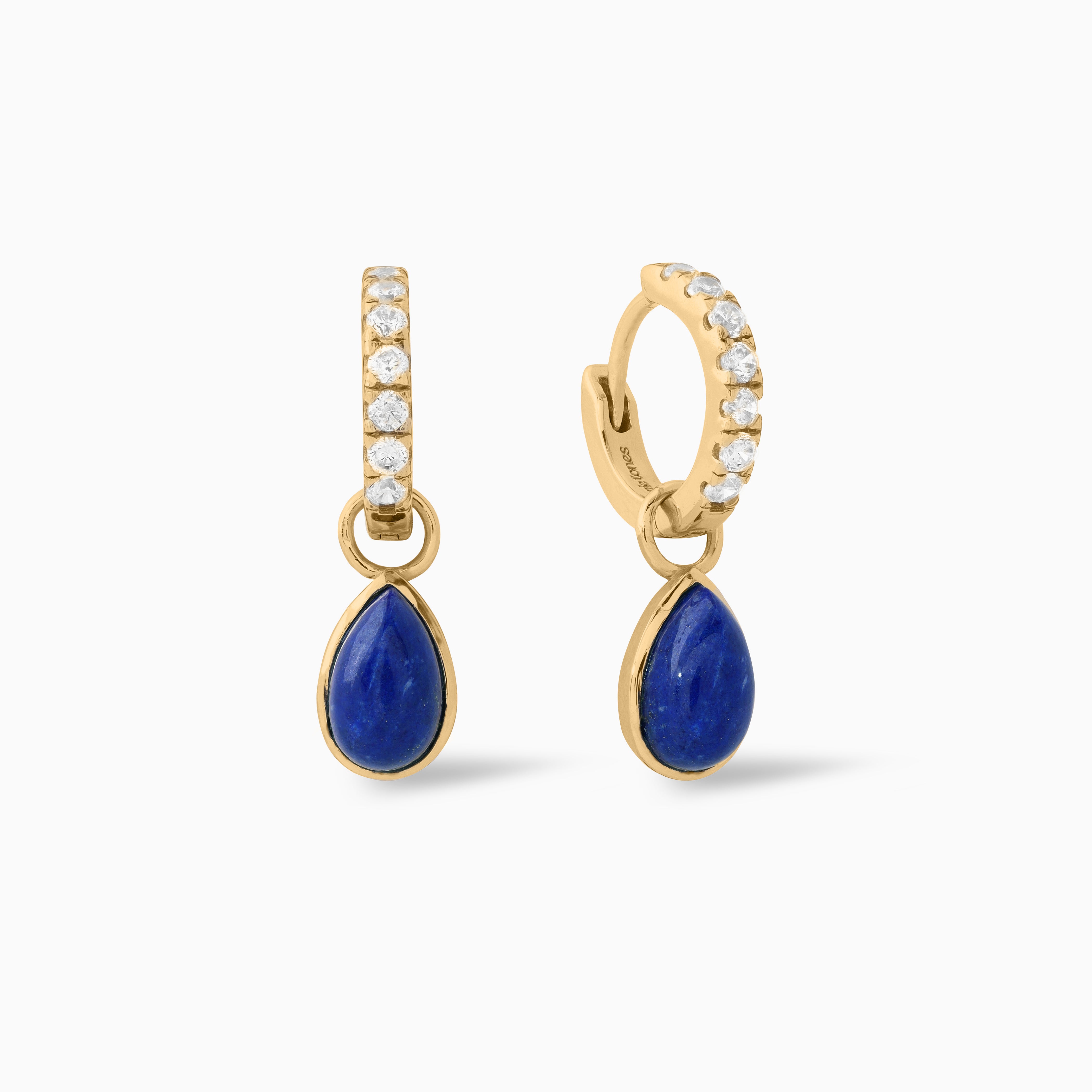 #charms_Pave Hoops + Lapis Lazuli