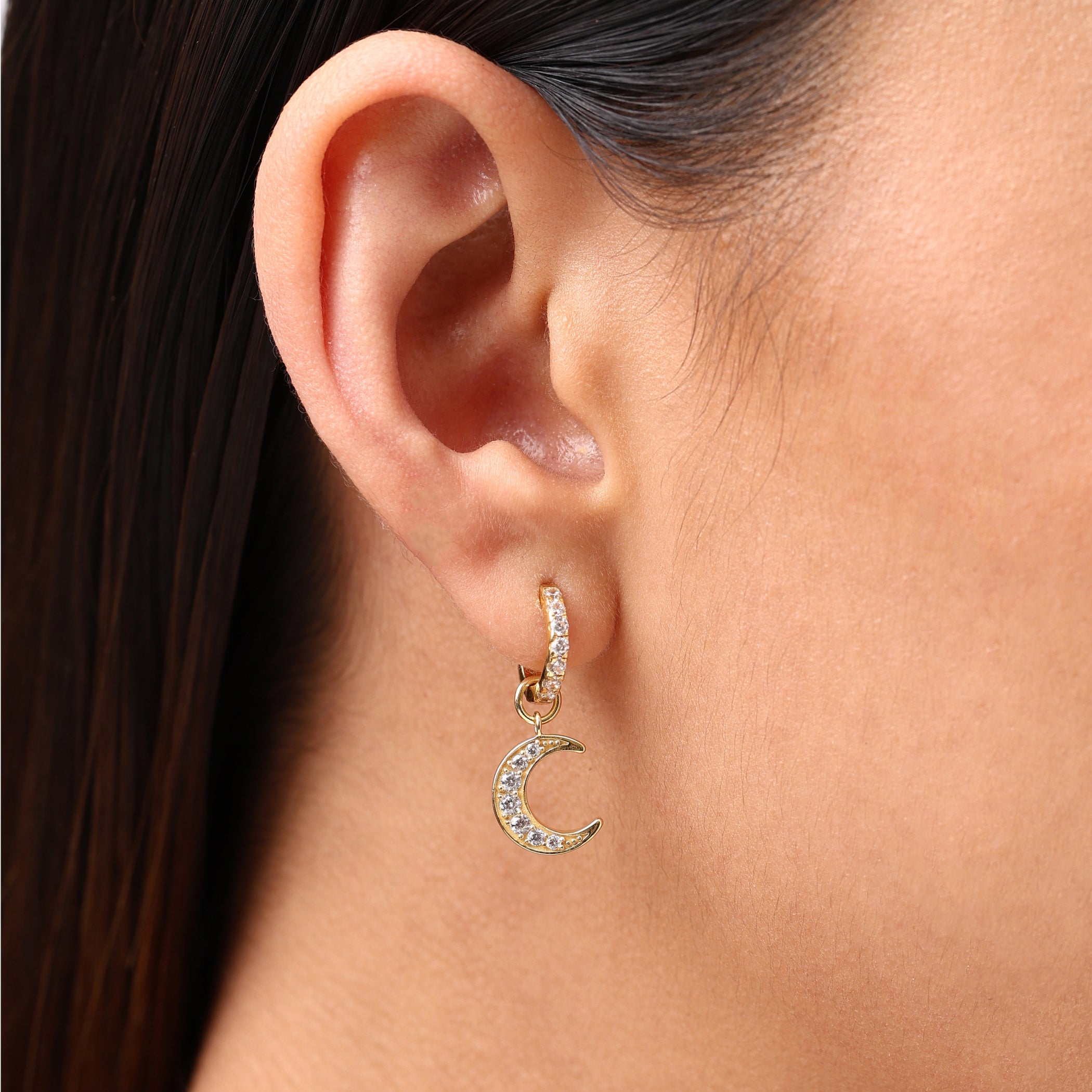 #charms_Pave Hoops + Moon