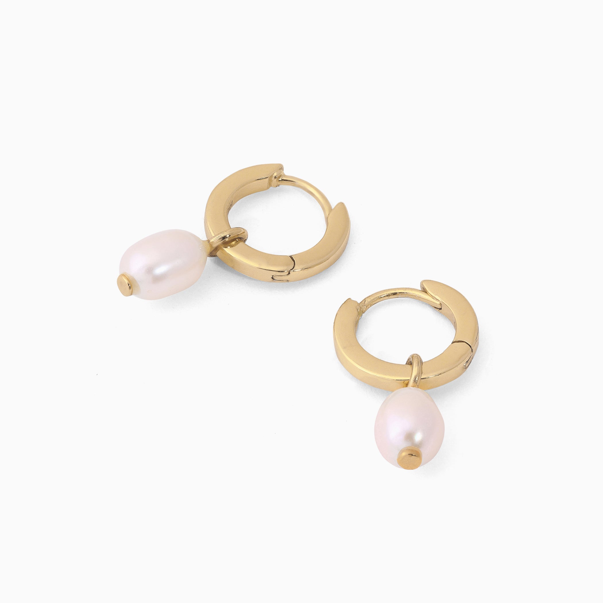 Freya Huggie Hoops - Pearl