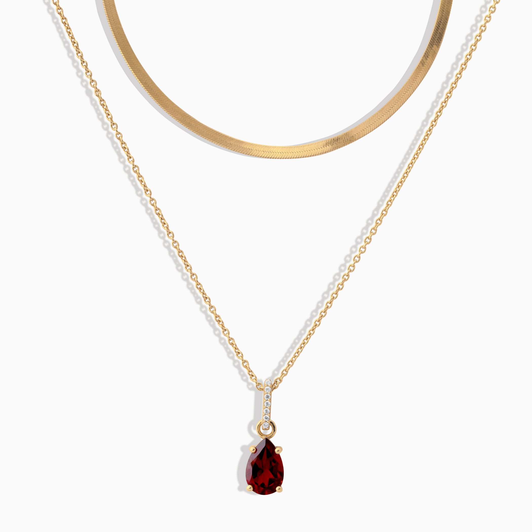 Serena Necklace & Luxe Nova Chain - January Birthstone