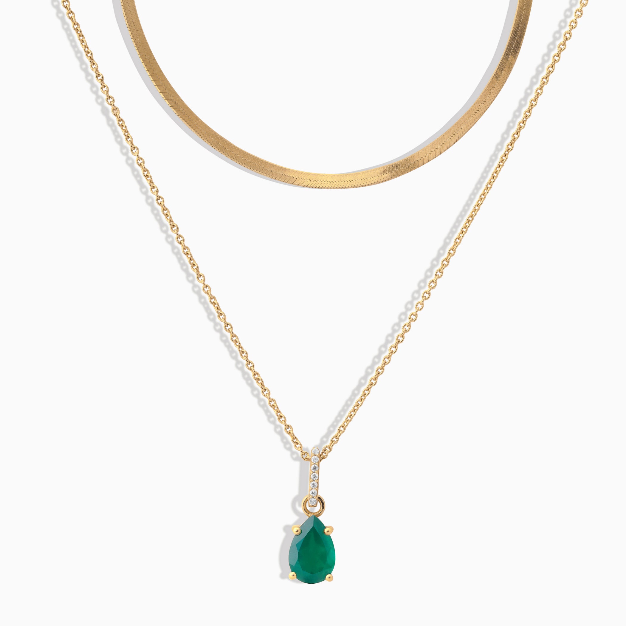 Serena Necklace & Luxe Nova Chain - May Birthstone