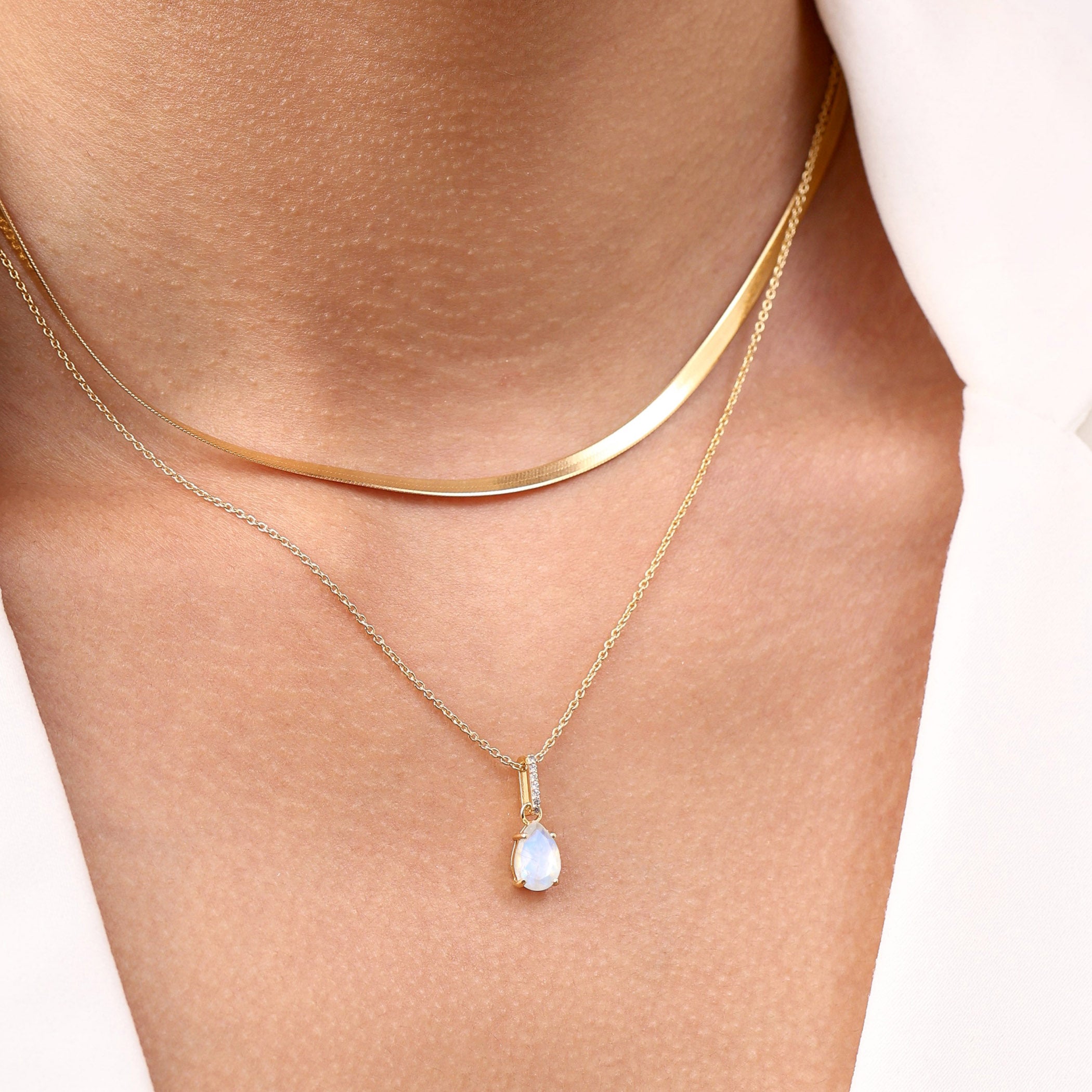 Serena Necklace & Luxe Nova Chain - June Birthstone