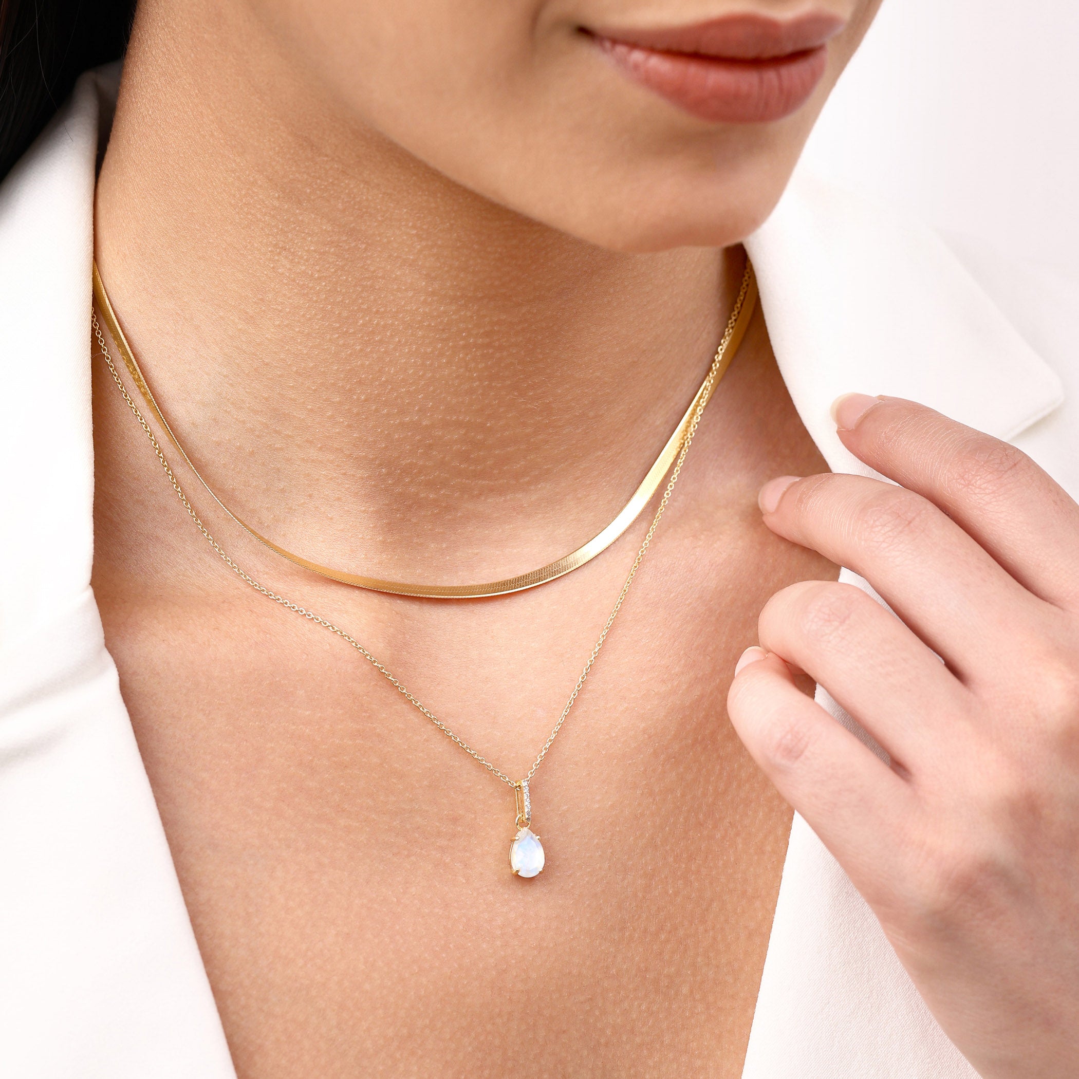 Serena Necklace & Luxe Nova Chain - June Birthstone