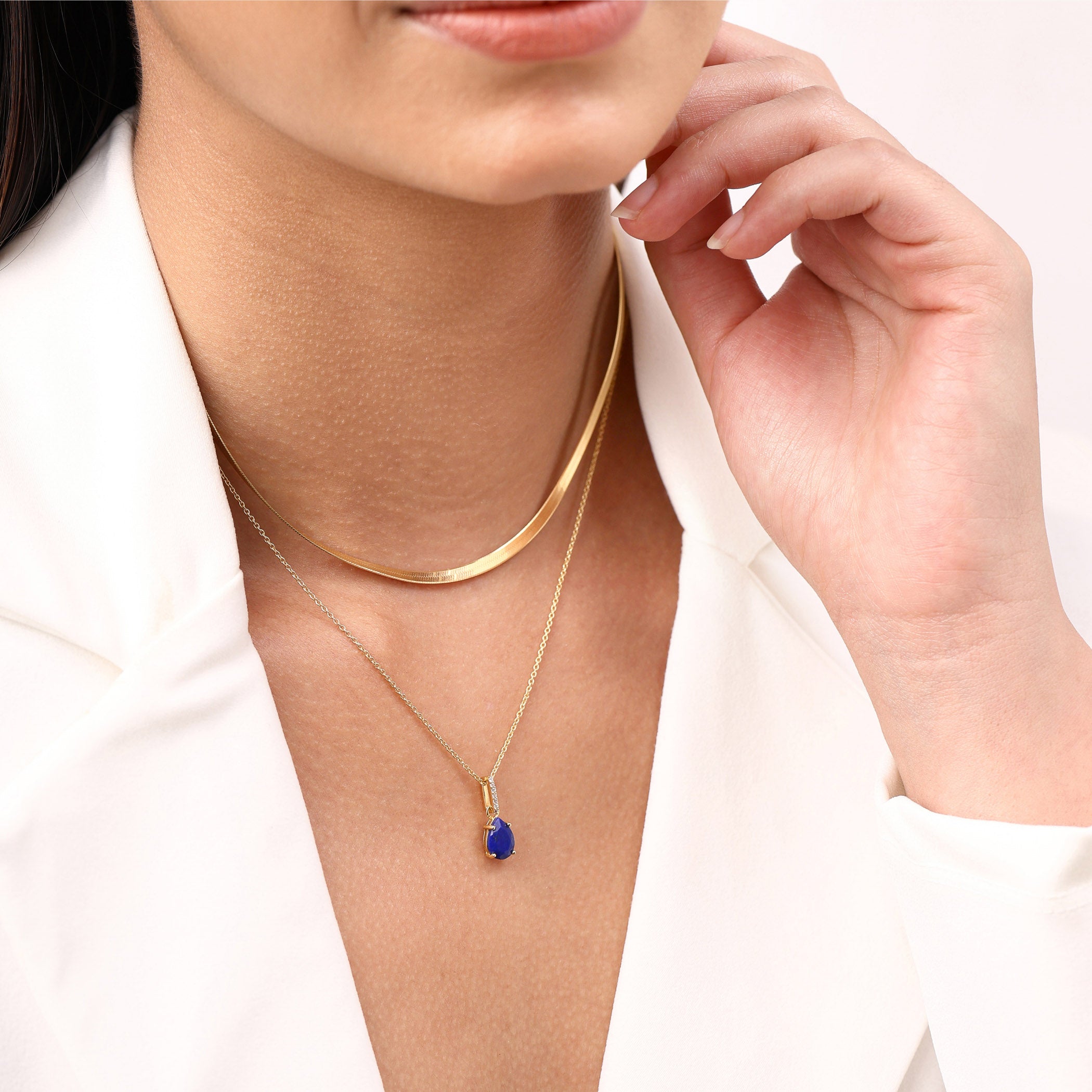 Serena Necklace & Luxe Nova Chain - September Birthstone