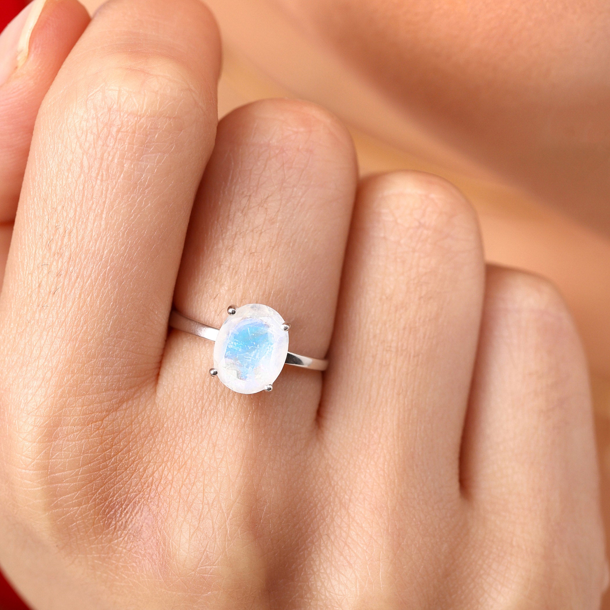 Rainbow Moonstone Ring Fiona - June Birthstone