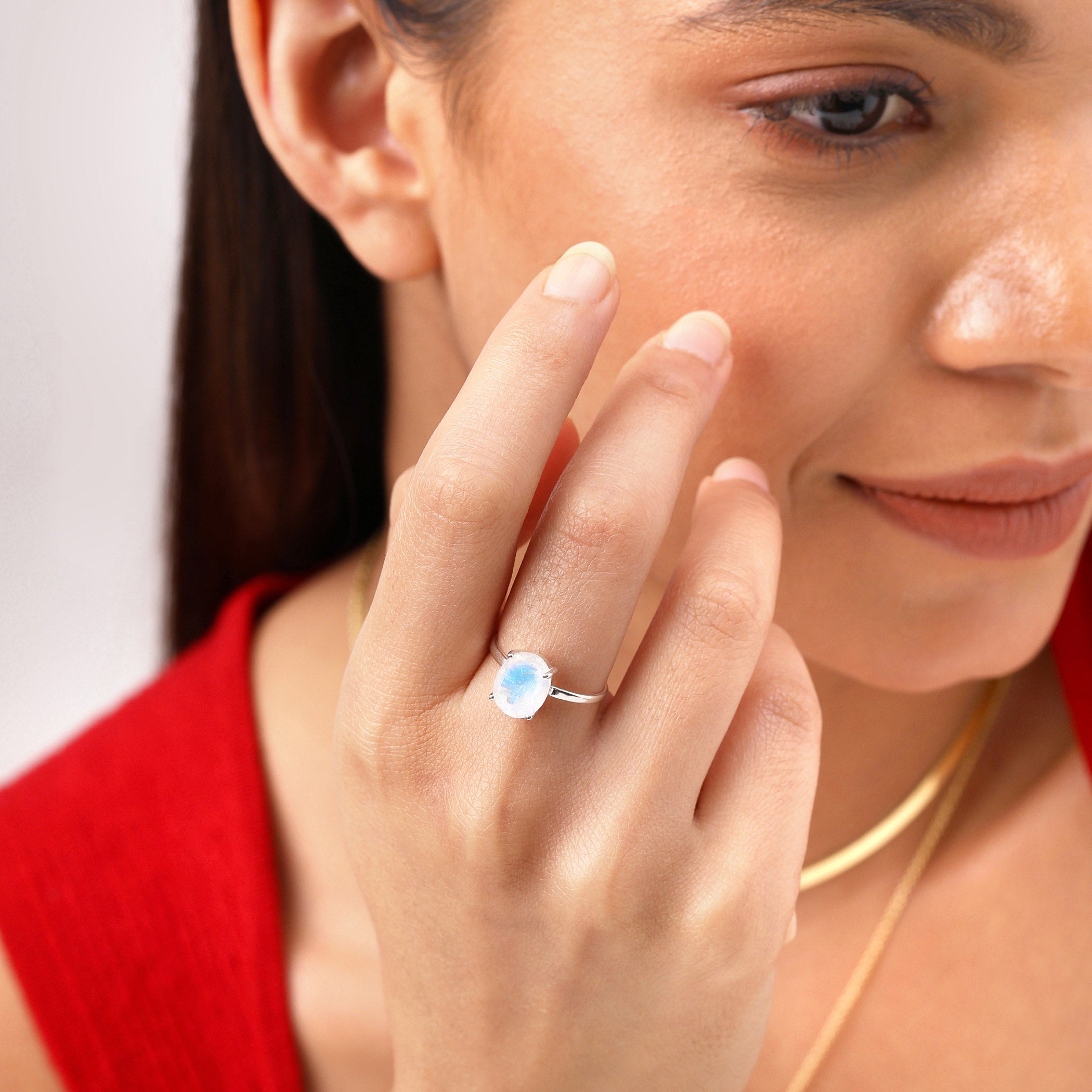 Rainbow Moonstone Ring Fiona - June Birthstone