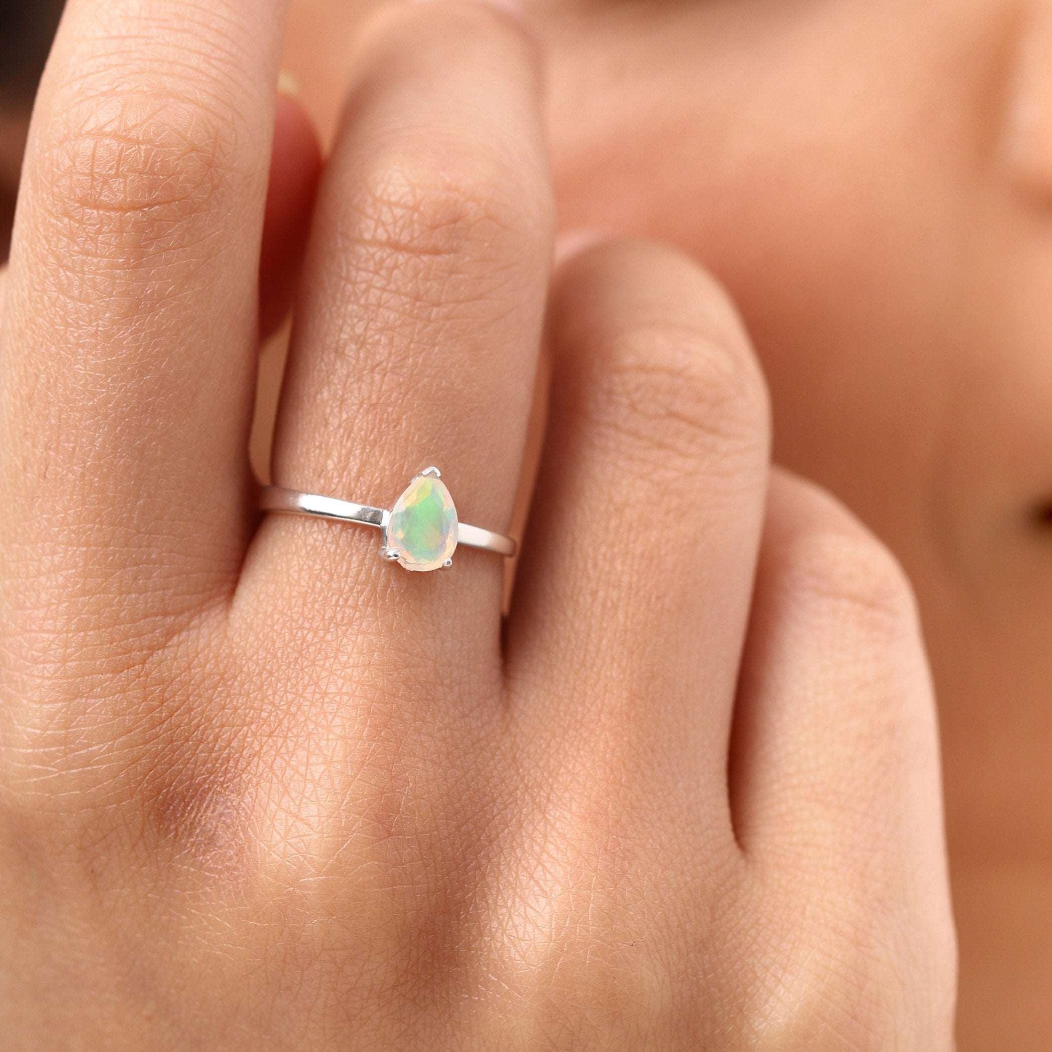 Ethiopian Opal Ring Nyla - October Birthstone