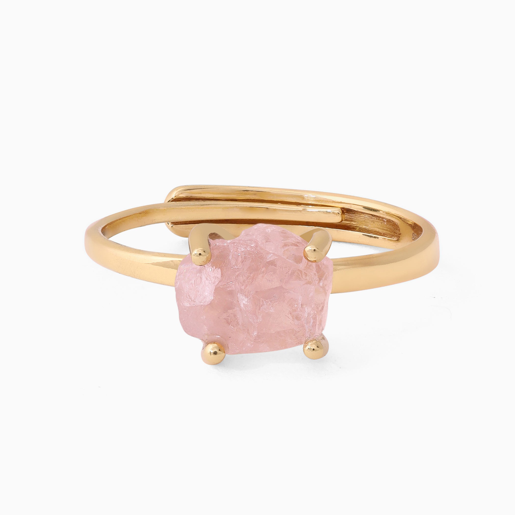 Raw Rose Quartz Ring Luna - January Birthstone