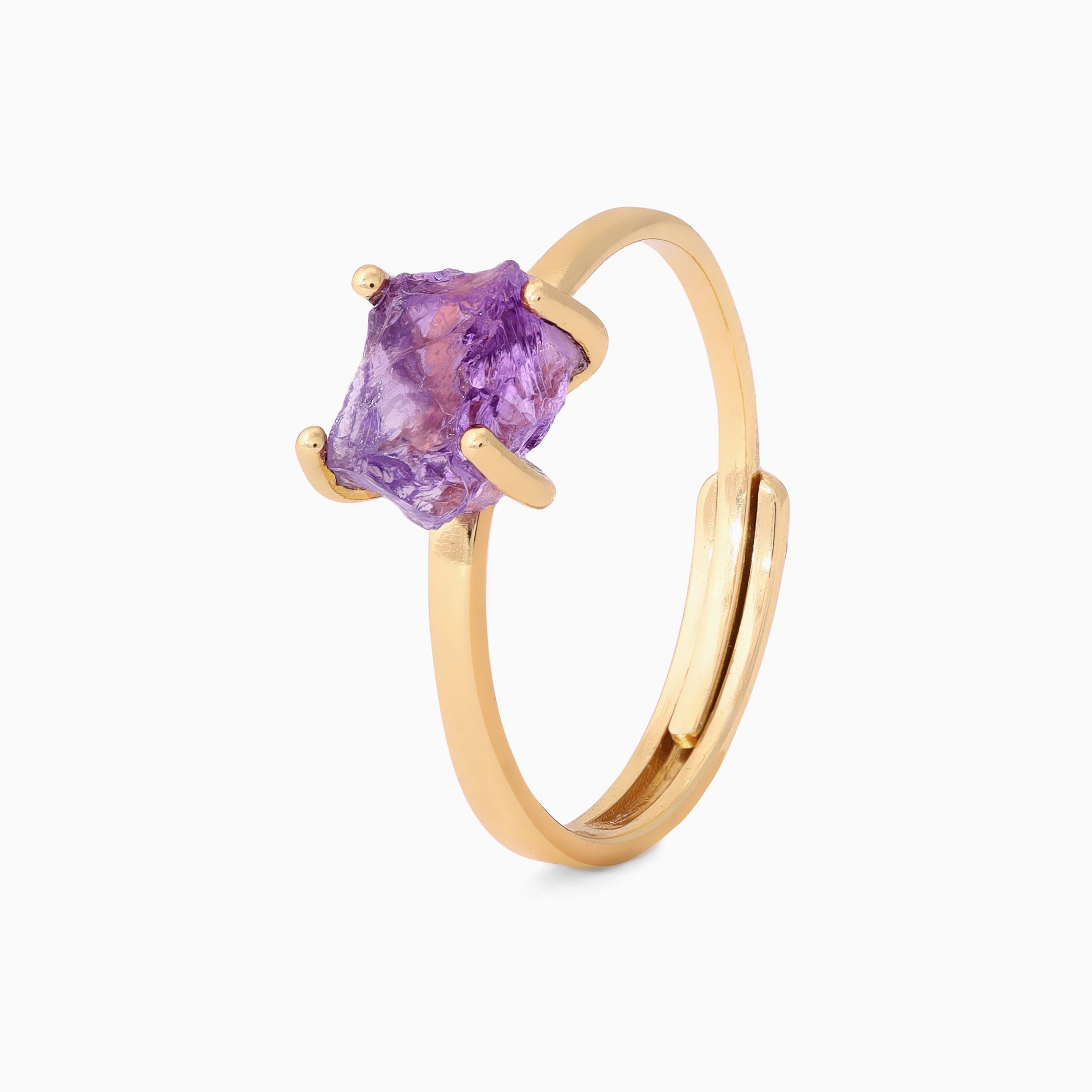 Raw Amethyst Ring Luna - February Birthstone