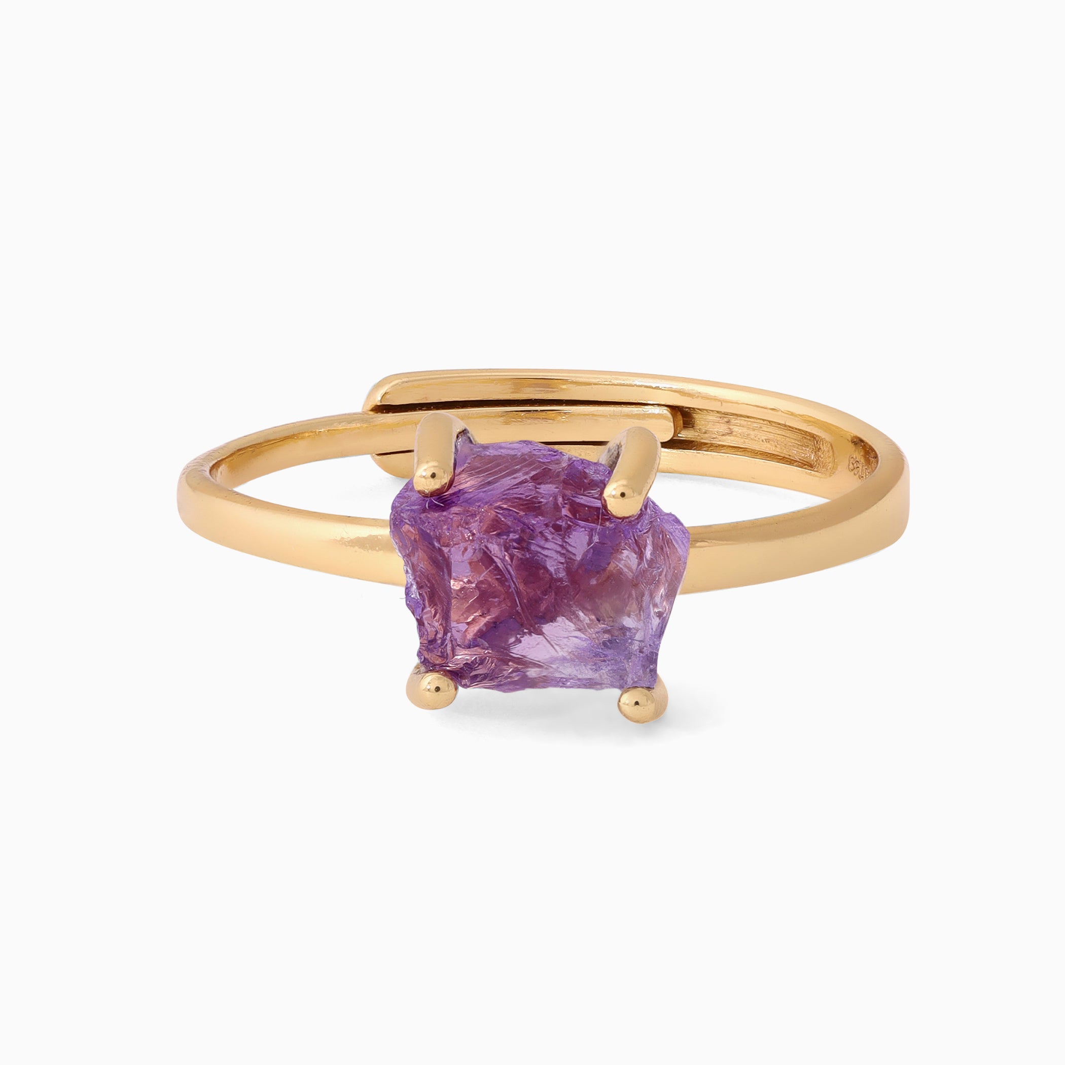 Raw Amethyst Ring Luna - February Birthstone