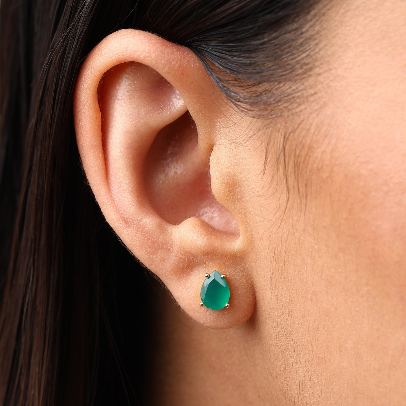 Green Onyx Studs Felicity - May Birthstone