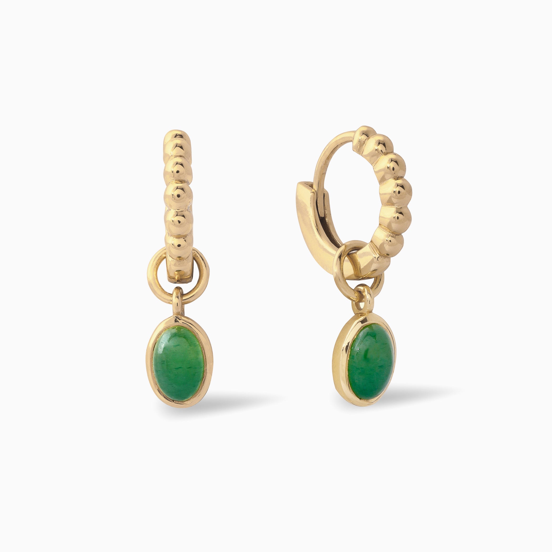 Zoey Beaded Huggie Hoops - Aventurine