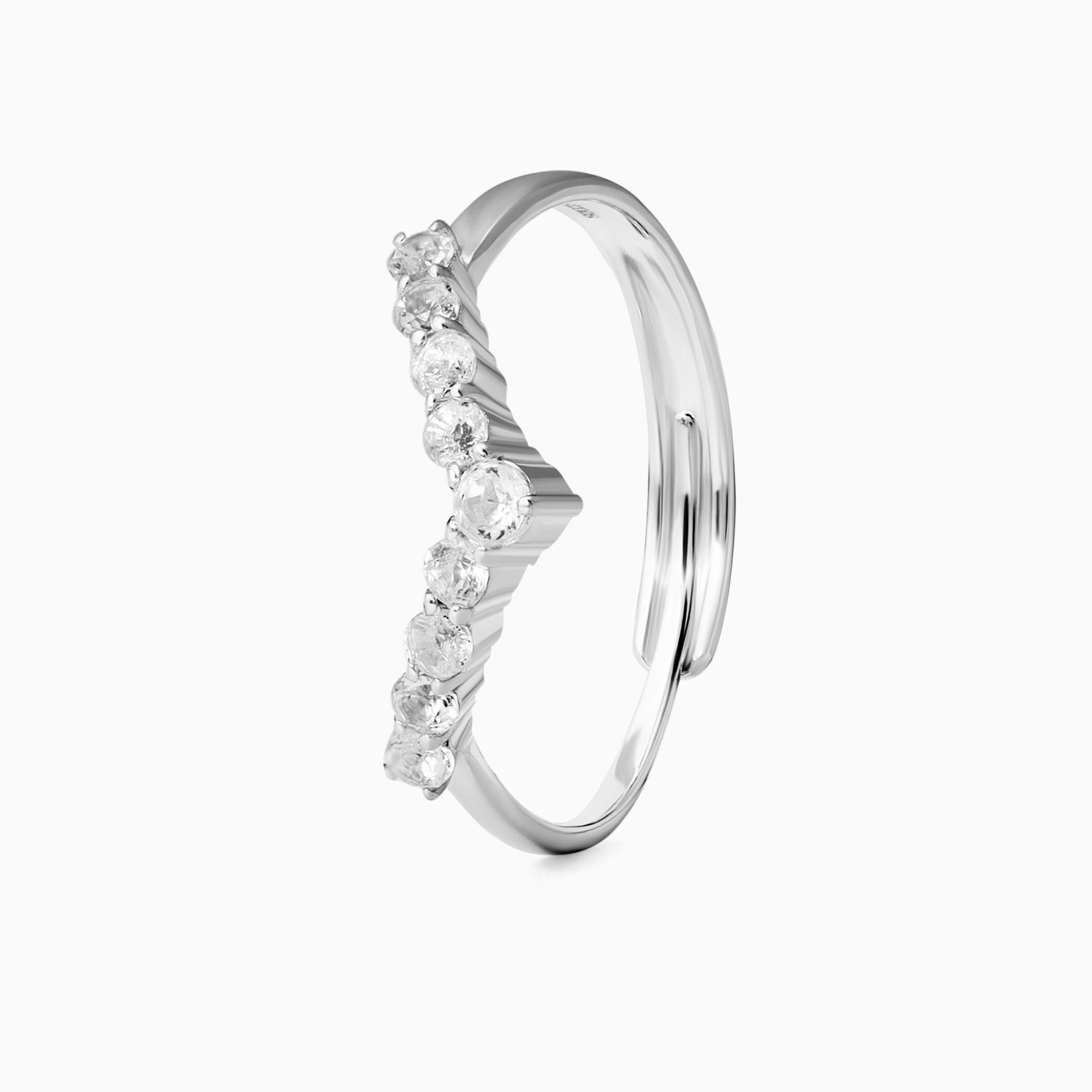 White Topaz Band Ring Vanessa - April Birthstone