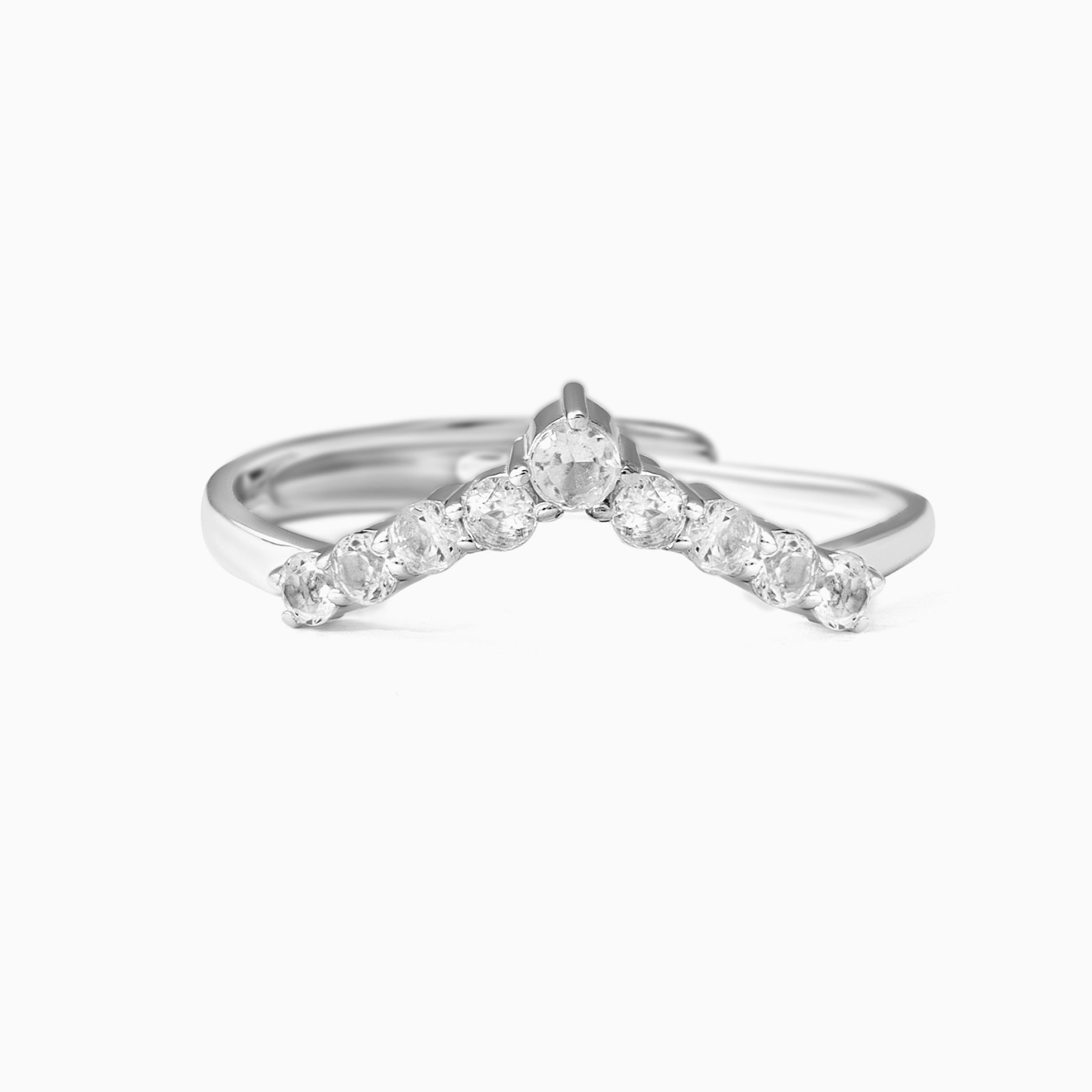 White Topaz Band Ring Vanessa - April Birthstone