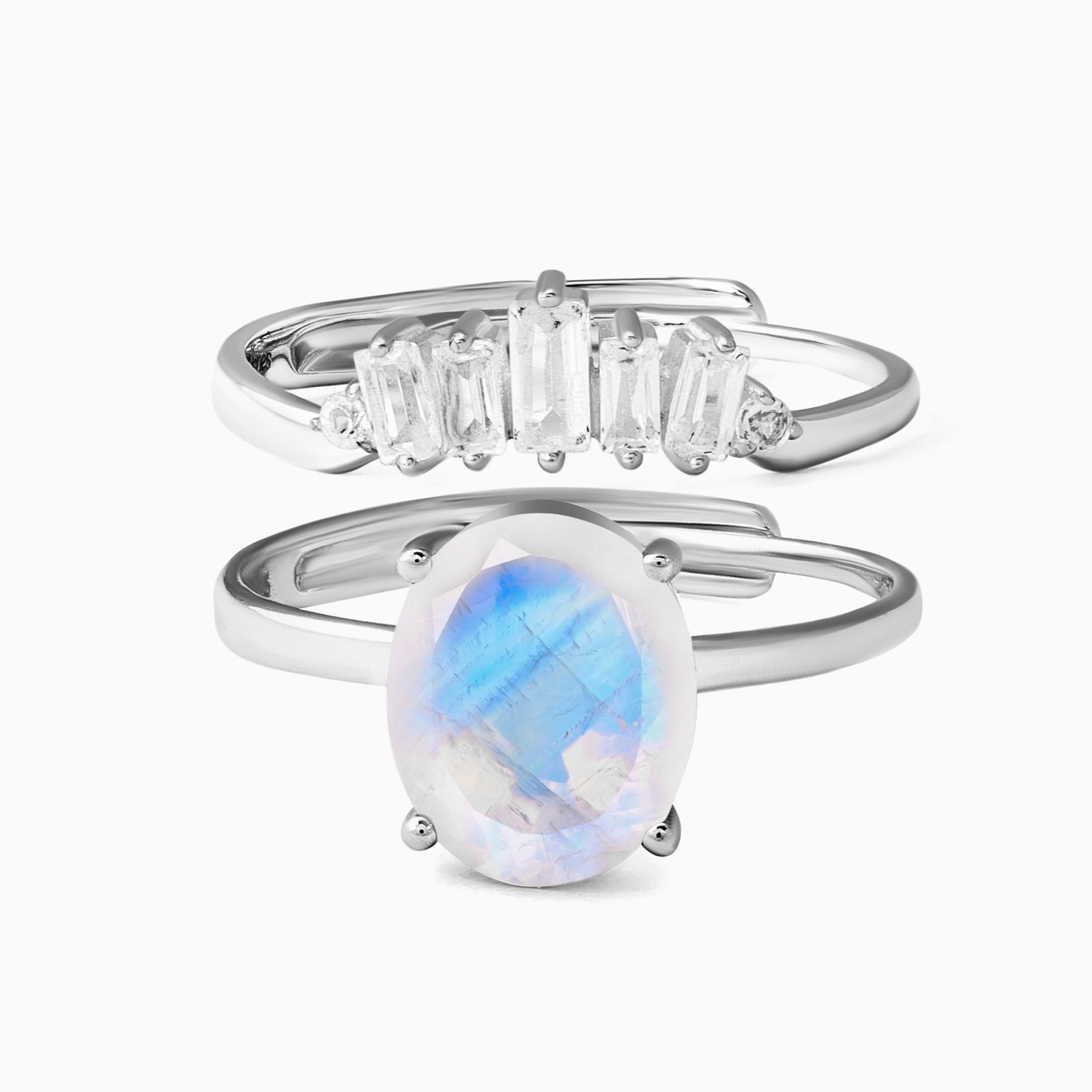 Fiona Ring & Regina Band Ring - June Birthstone