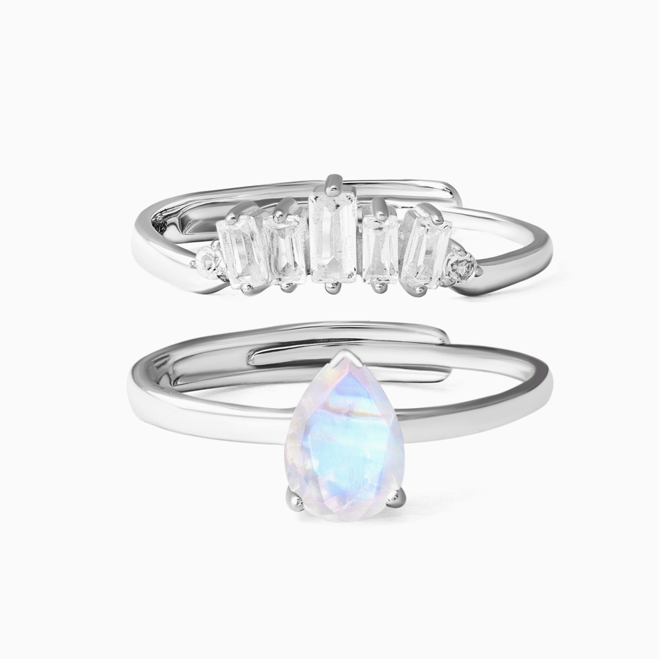 Nyla Ring & Regina Band Ring - June Birthstone