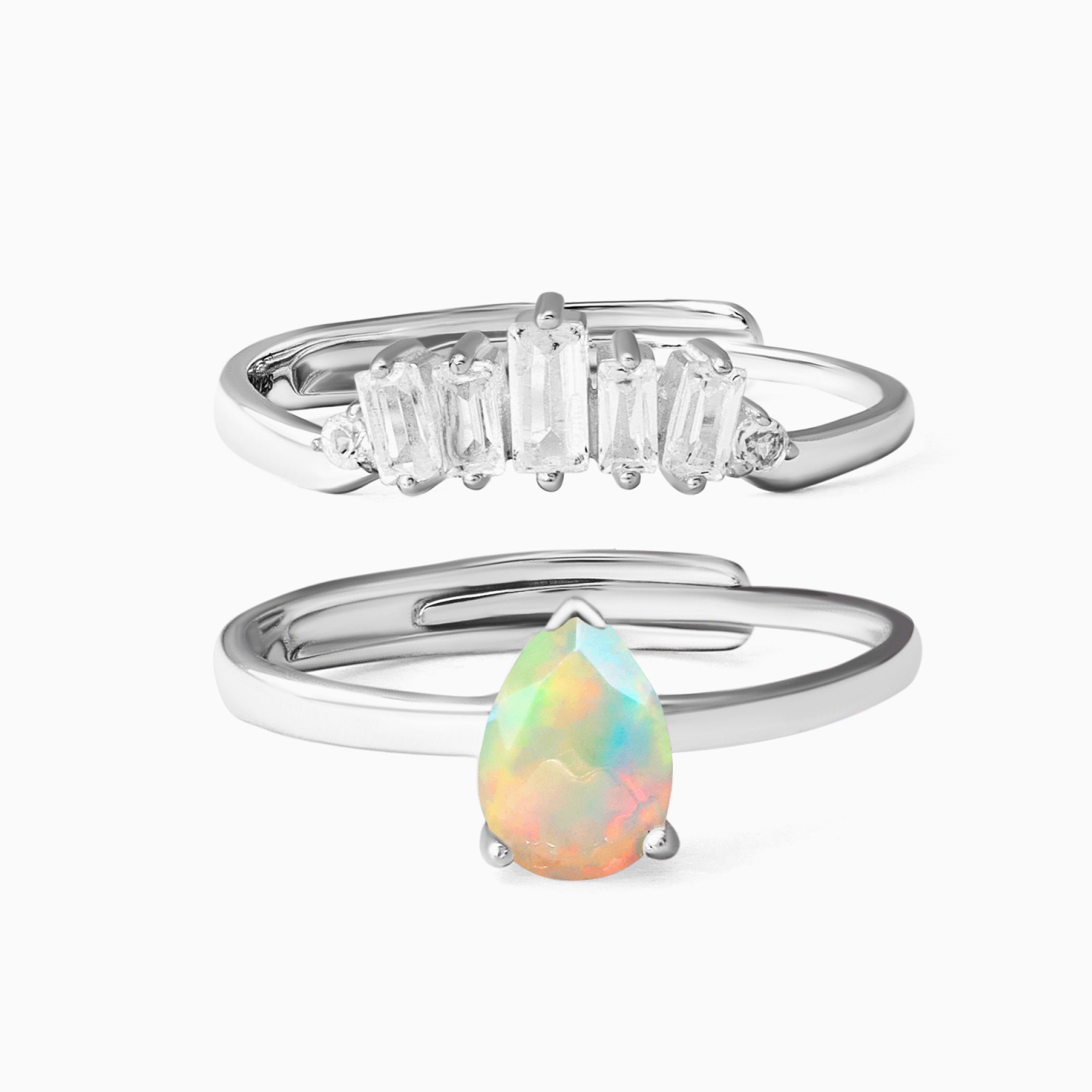 Nyla Ring & Regina Band Ring - October Birthstone