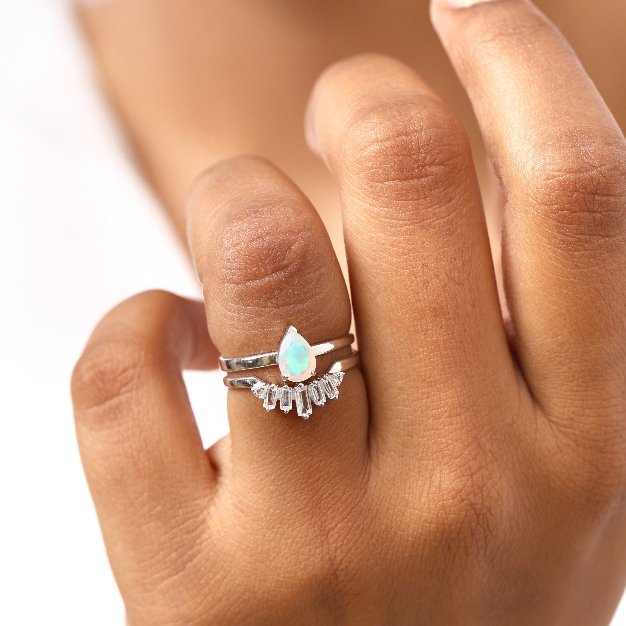 Nyla Ring & Regina Band Ring - October Birthstone