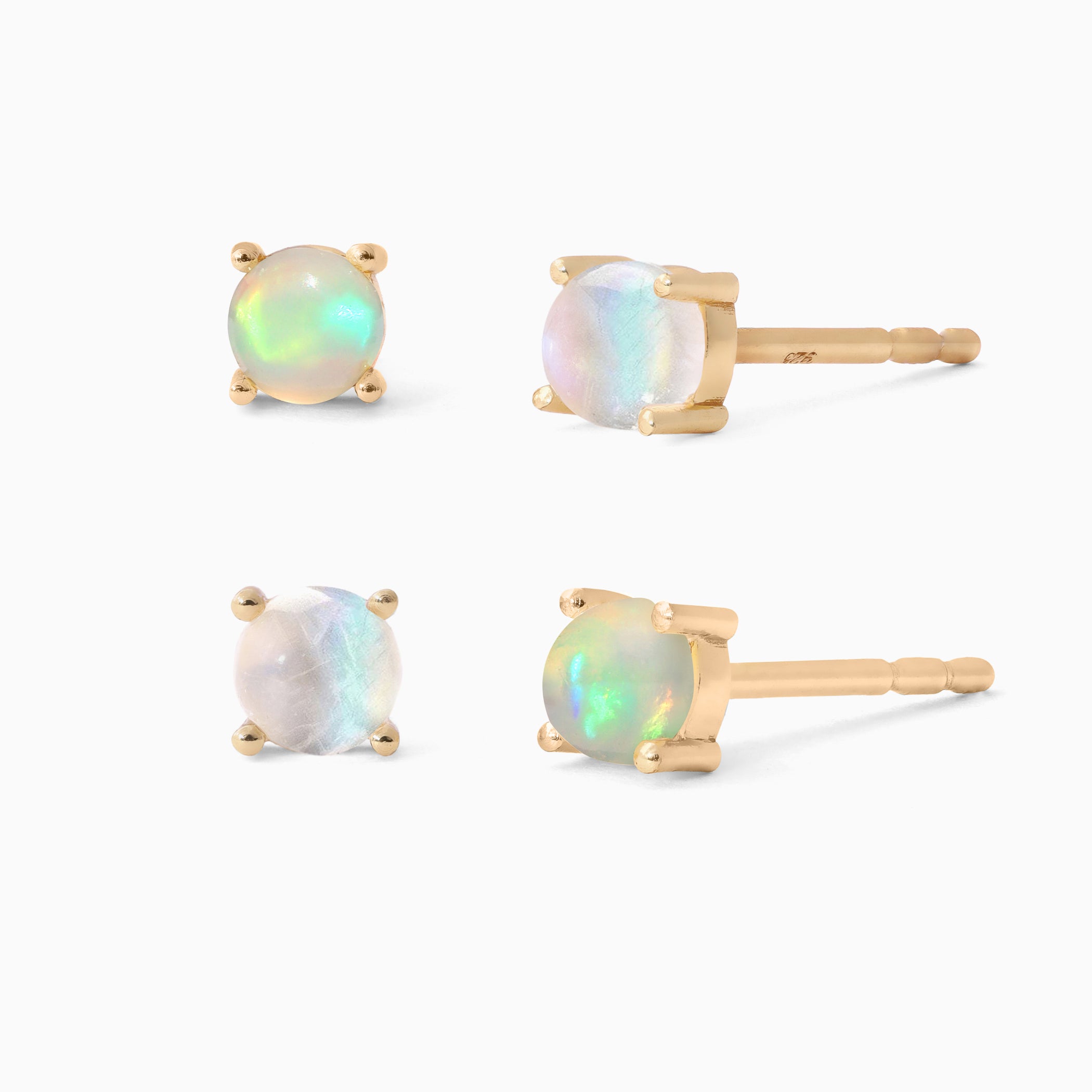 Moonstone & Opal - Harley Studs