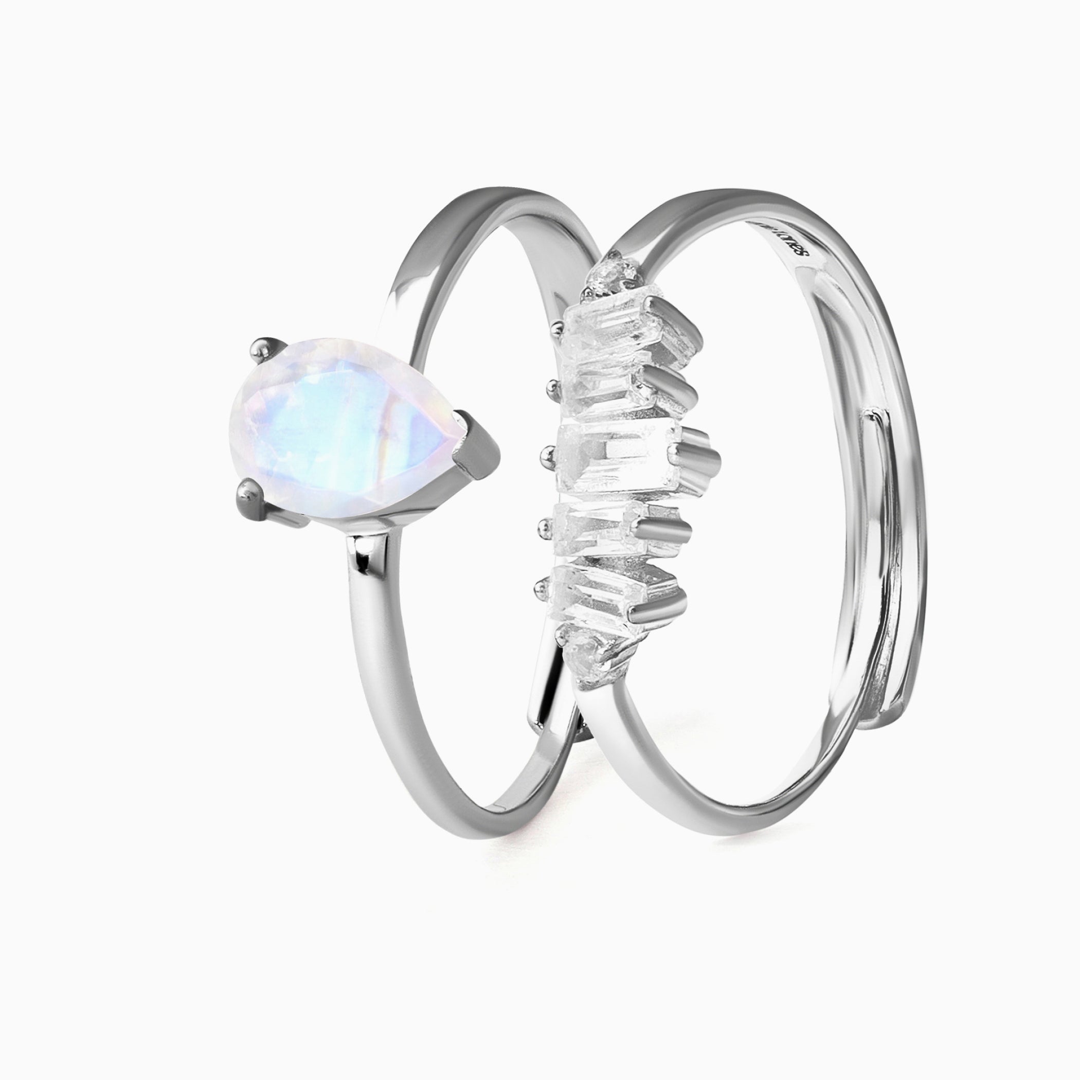 Nyla Ring & Regina Band Ring - June Birthstone