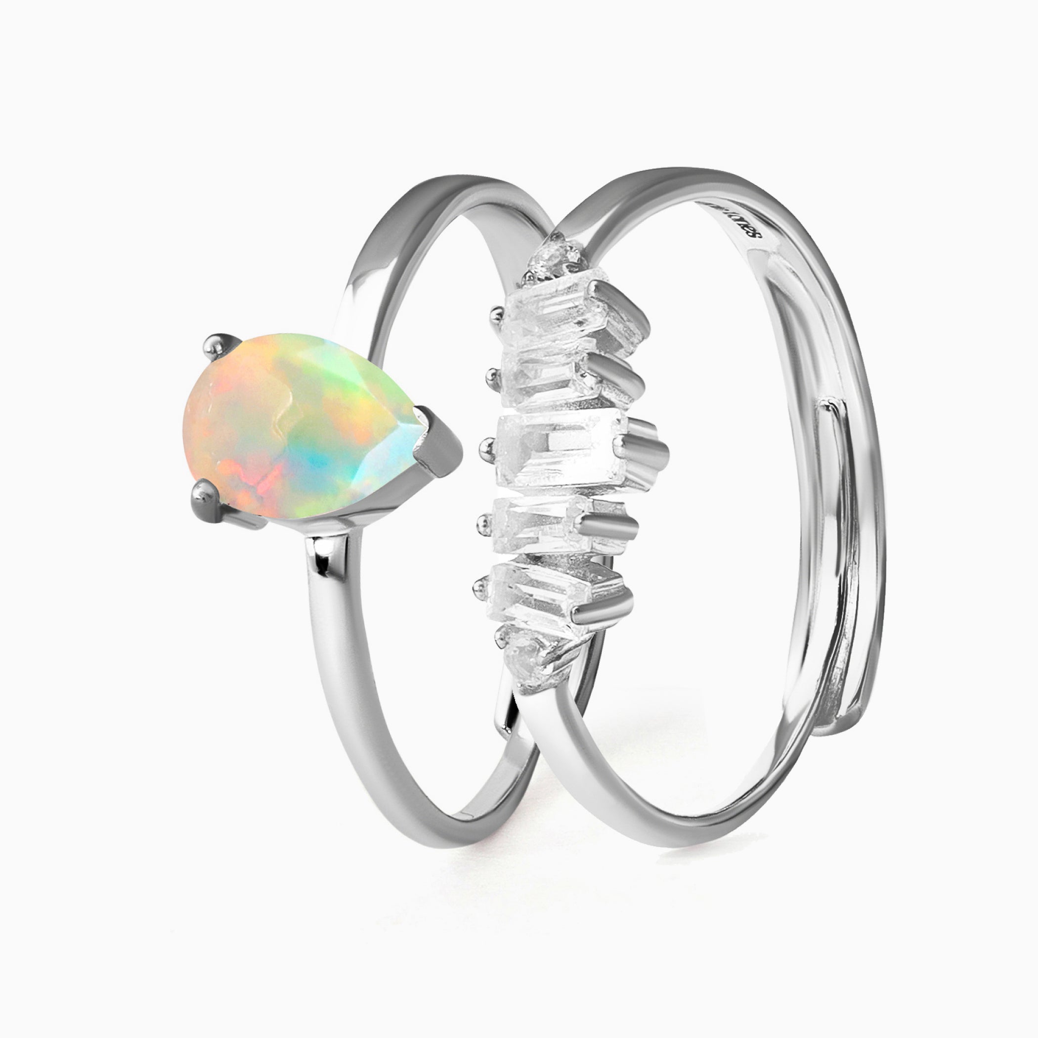 Nyla Ring & Regina Band Ring - October Birthstone