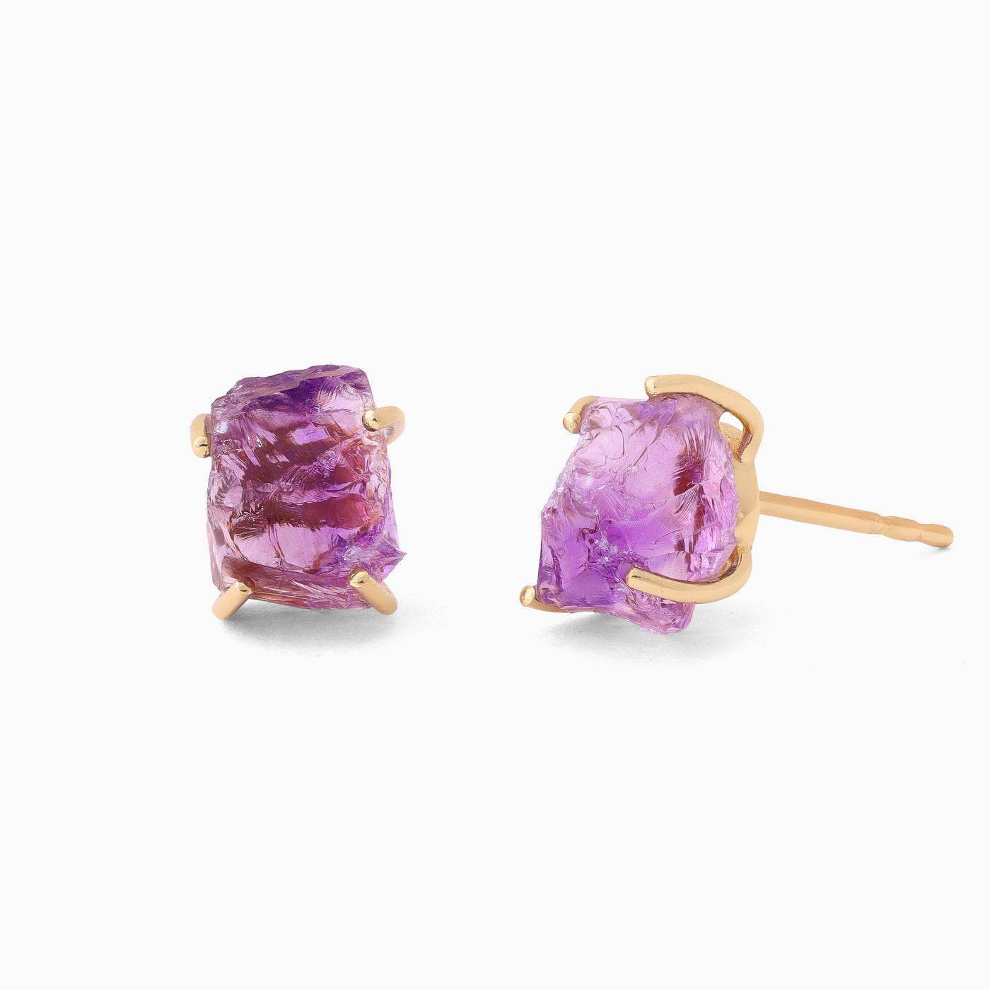 Raw Amethyst Studs Luna - February Birthstone