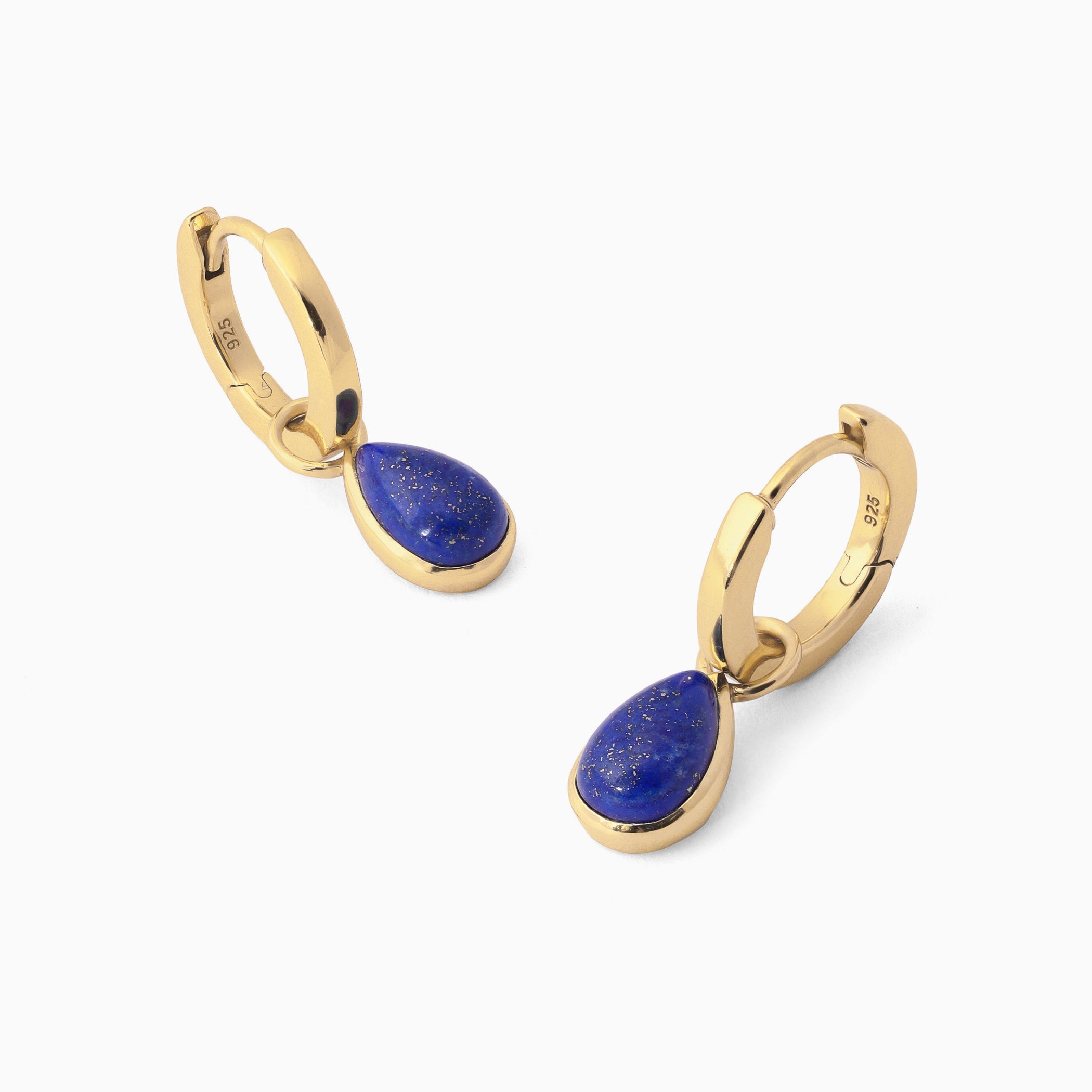 Ivy Huggie Hoops - Lapis Lazuli