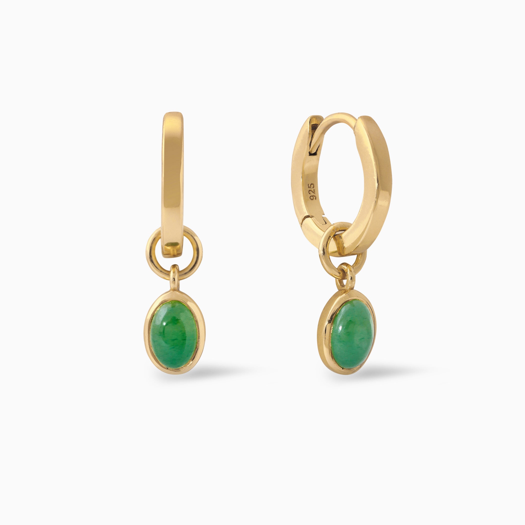 Zoey Huggie Hoops - Aventurine